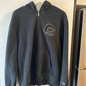 Men's Champion Large Black Sherpa Quarter Zip